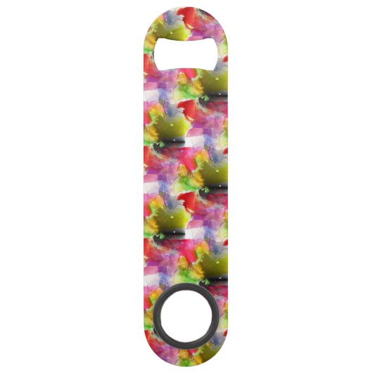 Ontwerpstructuur rode, gele waterverf speed flessenopener (Voorkant)