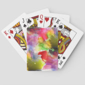 Ontwerpstructuur rode, gele waterverf speelkaarten (Achterkant)