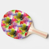 Ontwerpstructuur rode, gele waterverf tafeltennisbatje (Zijkant)