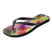 Ontwerpstructuur rode, gele waterverf teenslippers (Schuin)