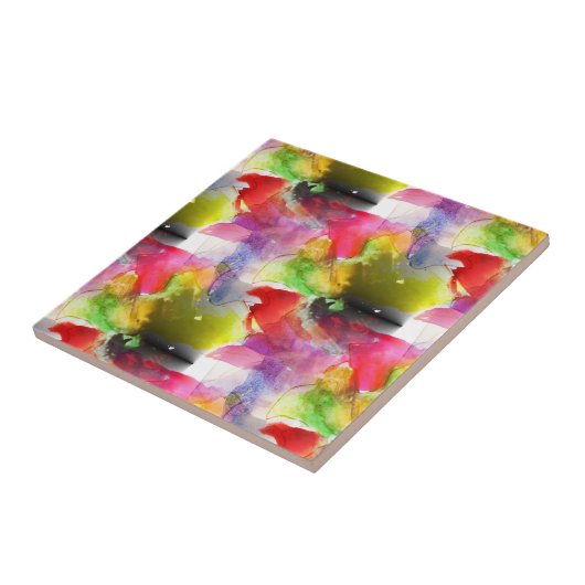 Ontwerpstructuur rode, gele waterverf tegeltje (Zijkant)