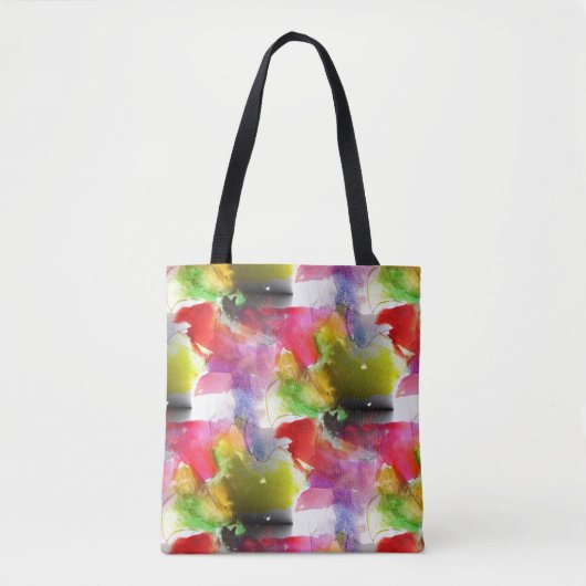Ontwerpstructuur rode, gele waterverf tote bag (Voorkant)