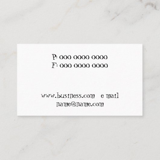 ontwerpstudio visitekaartje (Achterkant)