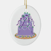 Ontwerptaart in paarse tinten keramisch ornament (Rechts)