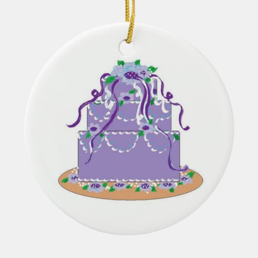 Ontwerptaart in paarse tinten keramisch ornament (Voorkant)