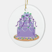 Ontwerptaart in paarse tinten keramisch ornament (Links)