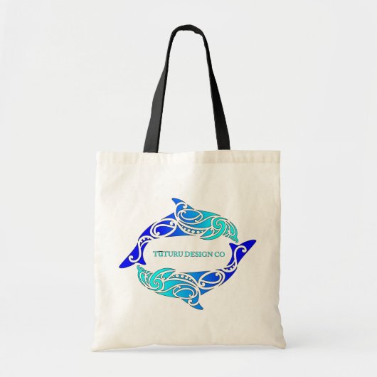 Ontwerptas met blauw aluminium (Dolphins) Tote Bag (Voorkant)