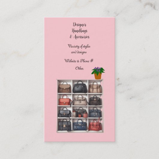 Ontwerptassen met accessoires visitekaartje (Voorkant)