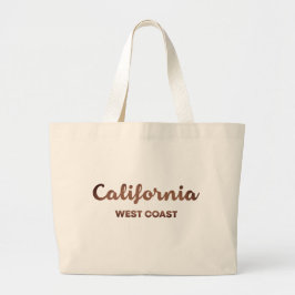 Ontwerptekst voor de West-Kust van Californië Grote Tote Bag