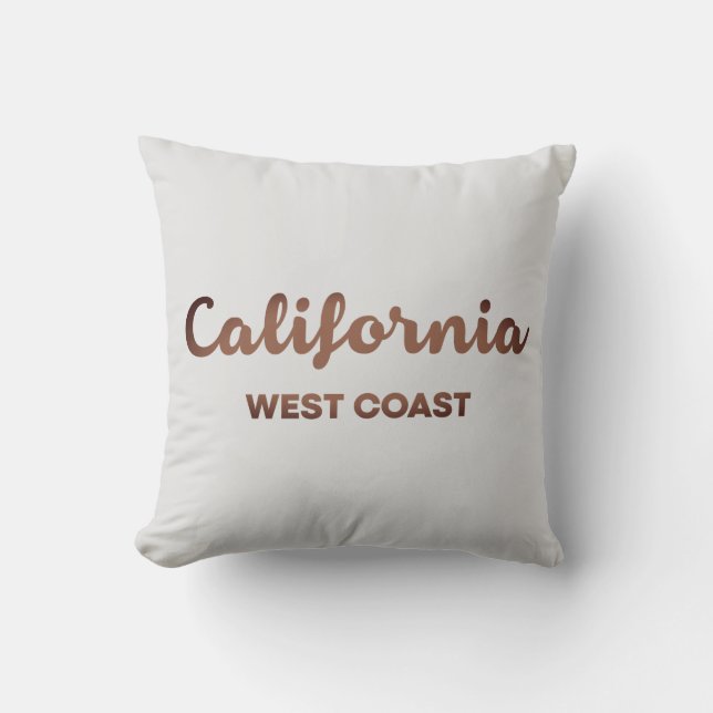 Ontwerptekst voor de West-Kust van Californië Kussen (Voorkant)
