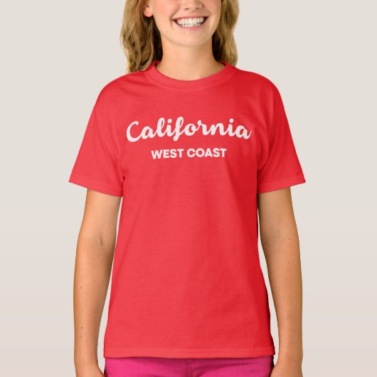 Ontwerptekst voor de West-Kust van Californië T-shirt (Voorkant)