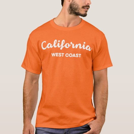 Ontwerptekst voor de West-Kust van Californië T-shirt (Voorkant)