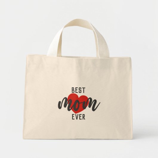 Ontwerptekst voor geluid Beste mama ooit met hart Mini Tote Bag (Voorkant)