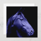 Ontwerpuitnodiging voor blauwe paarden kaart (Voorkant / Achterkant)