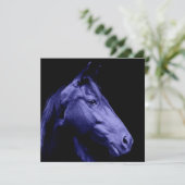 Ontwerpuitnodiging voor blauwe paarden kaart (Staand voorkant)