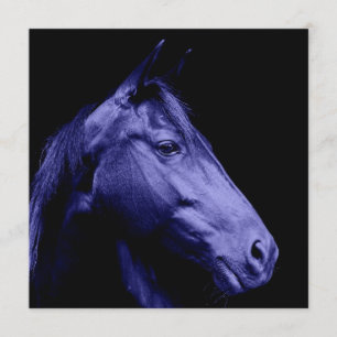 Ontwerpuitnodiging voor blauwe paarden kaart