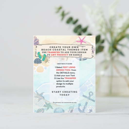 Ontwerpuitnodiging voor een eigen strand Kastal Na (Staand voorkant)