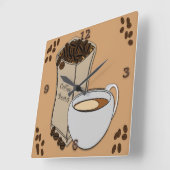Ontwerpuurklokken voor koffiebonen vierkante klok (Hoek)