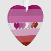 Ontwerpversiering van het lesbische pride-hart met ornament (voorkant)