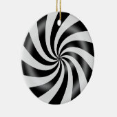 Ontwerpversiering voor hard zwart-wit Snoep Keramisch Ornament (Rechts)