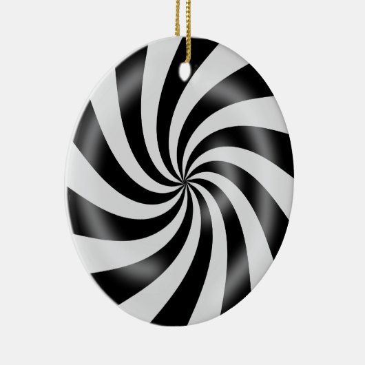 Ontwerpversiering voor hard zwart-wit Snoep Keramisch Ornament (Rechts)