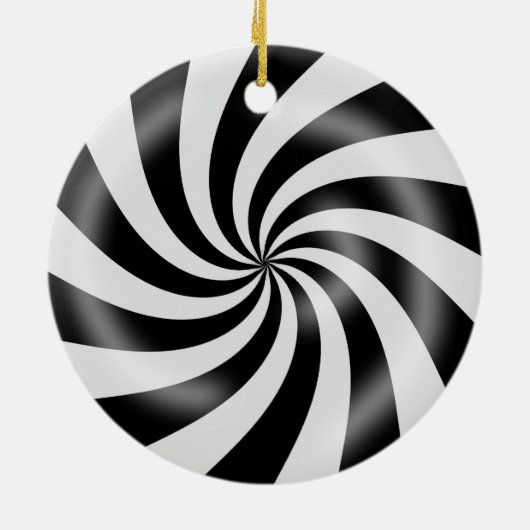 Ontwerpversiering voor hard zwart-wit Snoep Keramisch Ornament (Achterkant)