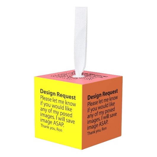 Ontwerpverzoek Aangepaste Kubus Versiering Ornament (Voorkant hoekig)