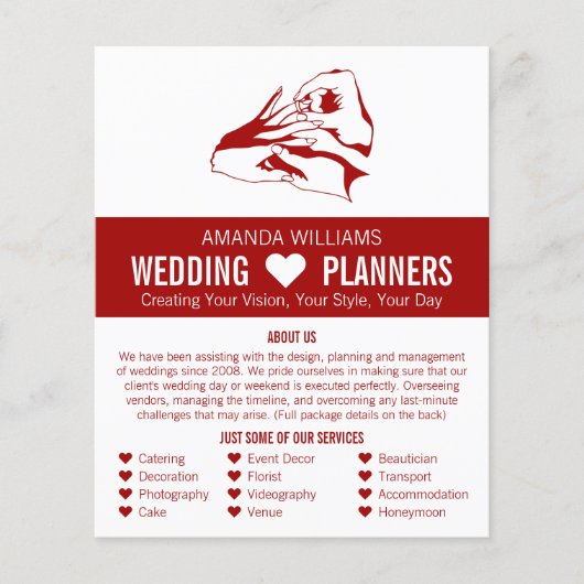 Ontwerpvoorstel, bruiloft gebeurtenissenbord Adver Flyer (Voorkant)