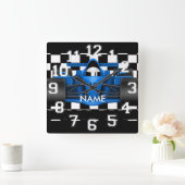 Ontwerpwandklok racen slepend racebus vierkante klok (Huis)