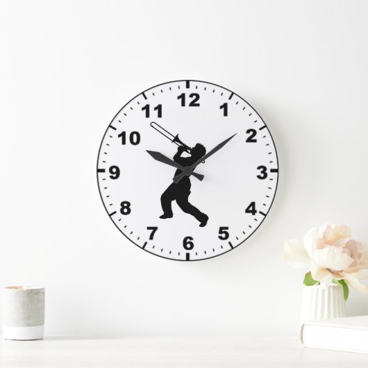 Ontwerpwandklokken van "Trombone player" Grote Klok (Huis)