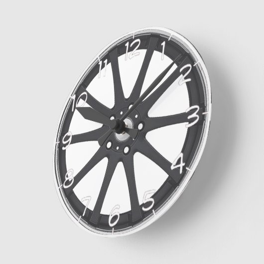 Ontwerpwandklokken van "zwarte-autowielen" ronde klok (Hoek)