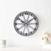 Ontwerpwandklokken "Zilver Alloy Wheel" Grote Klok (Huis)