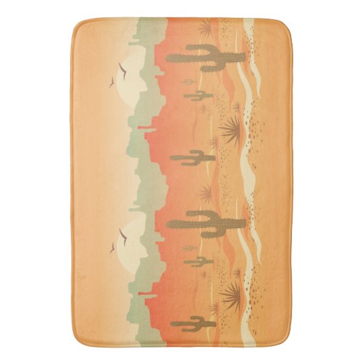 Ontwerpwiskund van woestijnlandschap badmat (Voorkant Verticaal)