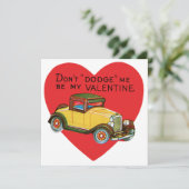 Ontwijk me niet, wees mijn Valentijn! Retro Valent Feestdagenkaart (Staand voorkant)