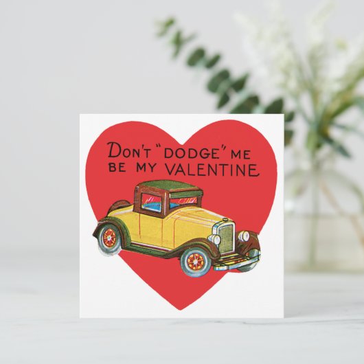 Ontwijk me niet, wees mijn Valentijn! Retro Valent Feestdagenkaart (Staand voorkant)