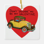 Ontwijk me niet, wees mijn Valentijn! Retro Valent Keramisch Ornament (Voorkant)