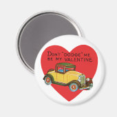 Ontwijk me niet, wees mijn Valentijn! Retro Valent Magneet (Voorkant / Achterkant)