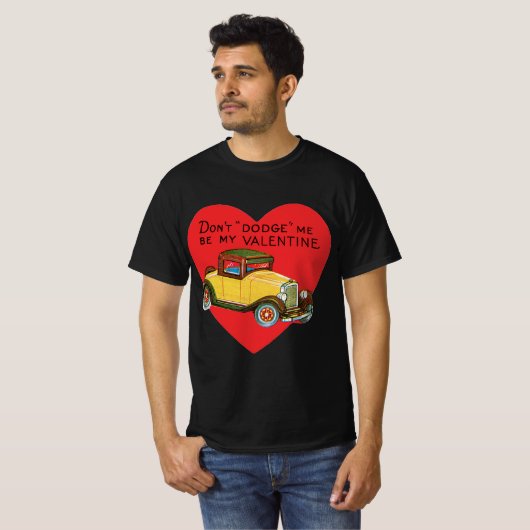 Ontwijk me niet, wees mijn Valentijn! Retro Valent T-shirt (Voorkant volledig)