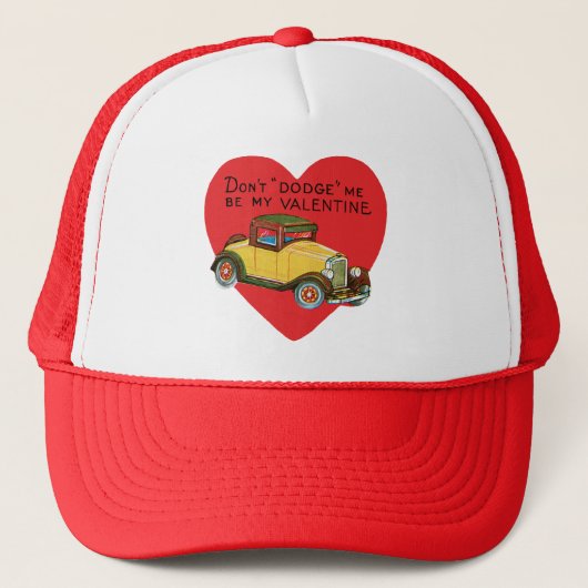 Ontwijk me niet, wees mijn Valentijn! Retro Valent Trucker Pet (Voorkant)