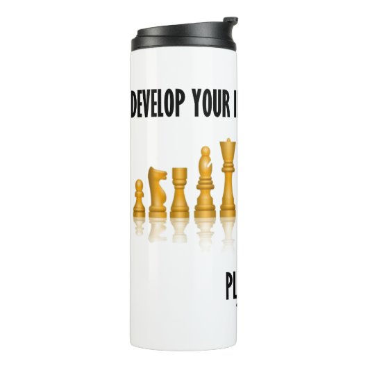 Ontwikkel uw Intellectueel Proces-Spel Schaak Thermosbeker (Gedraaid links)