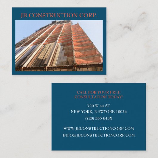 Ontwikkelaar Architect Remodel Building Constructi Visitekaartje (Voorkant / Achterkant)