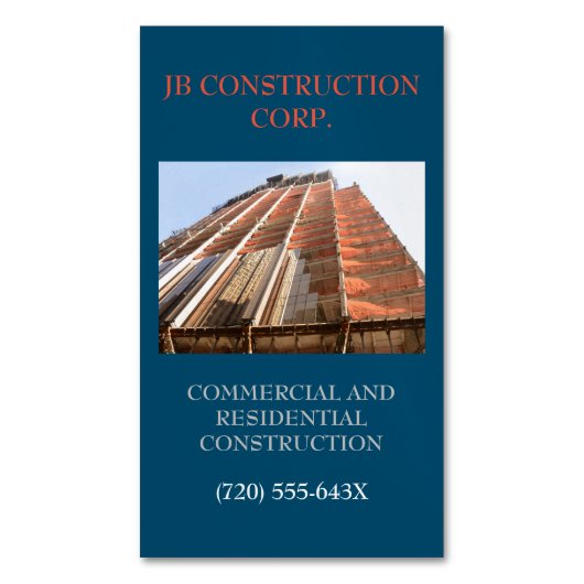 Ontwikkelaar Architect Remodel Construction Buildi Magnetisch Visitekaartje (Voorkant Verticaal)