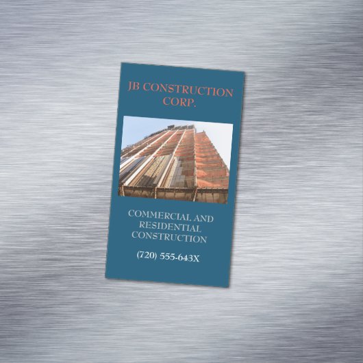 Ontwikkelaar Architect Remodel Construction Buildi Magnetisch Visitekaartje (Voorbeeld)
