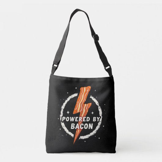 Ontwikkelaar: Bacon Funny Retro Foodie Aesthetic Crossbody Tas (Achterkant)