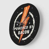 Ontwikkelaar: Bacon Funny Retro Foodie Aesthetic Grote Klok (Hoek)