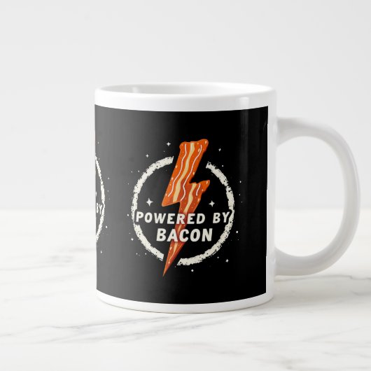 Ontwikkelaar: Bacon Funny Retro Foodie Aesthetic Grote Koffiekop (Rechts)
