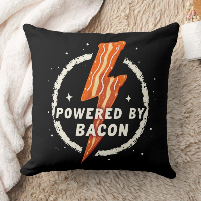 Ontwikkelaar: Bacon Funny Retro Foodie Aesthetic Kussen (Deken)