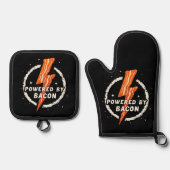 Ontwikkelaar: Bacon Funny Retro Foodie Aesthetic Ovenwant & Pannenlap Set (Voorkant)