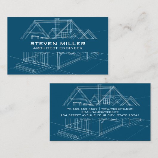 Ontwikkelaar Blueprints Visitekaartje (Voorkant / Achterkant)