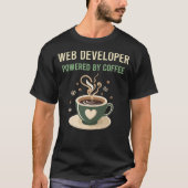 Ontwikkelaar Coffee Web Developer T-shirt (Voorkant)